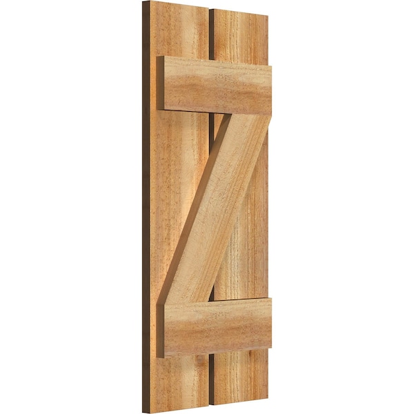 Spaced Board-n-Batten Shutters W/Z-Bar, Rough Sawn Western Red Cedar, 11 1/4W X 26H